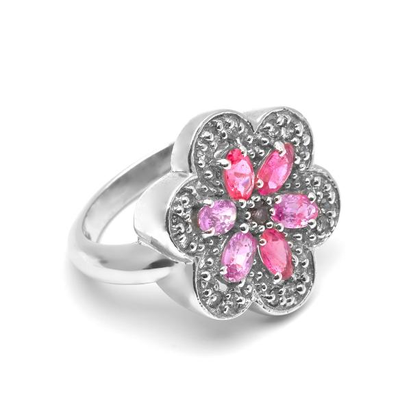 Silver Ring pink tourmaline Isabella